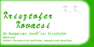 krisztofer kovacsi business card